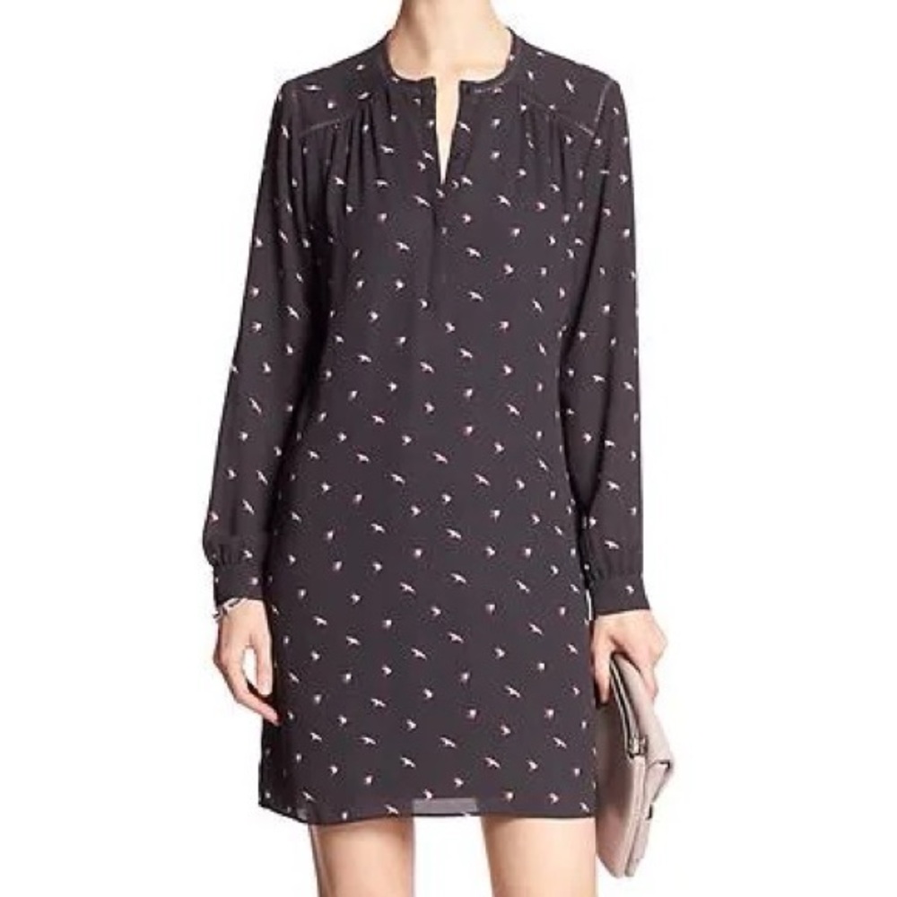 Banana Republic PRINT LADDER-LACE SHIFT DRESS